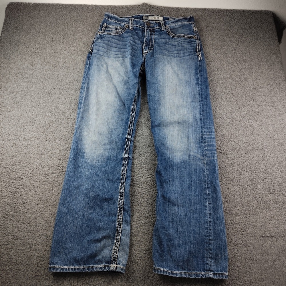 VTG BKE Denim Tyler Mens Jeans 32x32 Medium Wash Relaxed Straight Faded Y2K